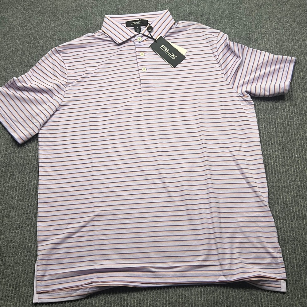 RLX Ralph Lauren Mens Purple Striped Golf Concept 1 Polo Shirt Size
Medium NWT - Picture 3 of 9